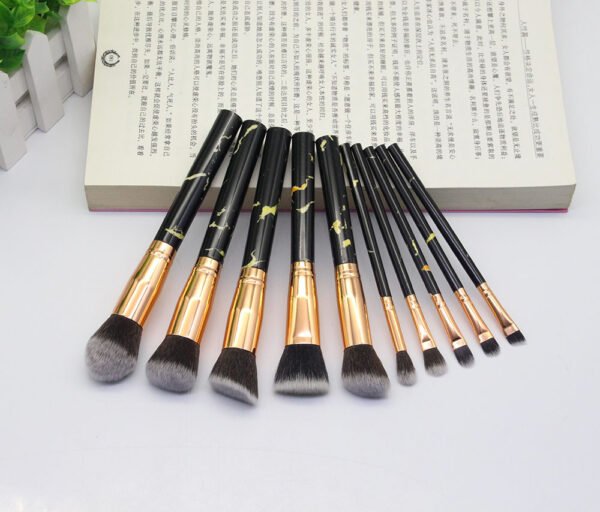 15 Marbled Design Makeup Brushes Set - Image 2