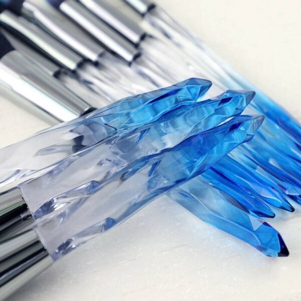 10pcs High-end Makeup Brush, Crystal Blue Foundation Brush Eyeshadow Brush Professional Makeup Brush - Image 6