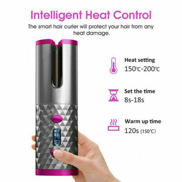 Electric LCD Display Automatic Rotating Cordless Hair Curler - Image 8