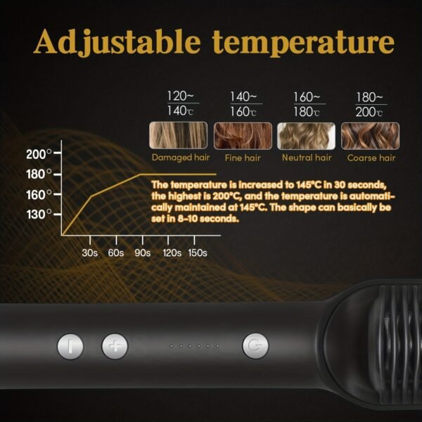 2-in-1 Electric Hair Straightener Brush Hot Comb - Image 7