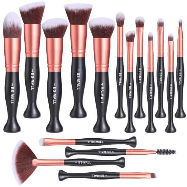 16 Black Standing Makeup Brushes